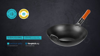 34 cm Black Carbon Steel Wok