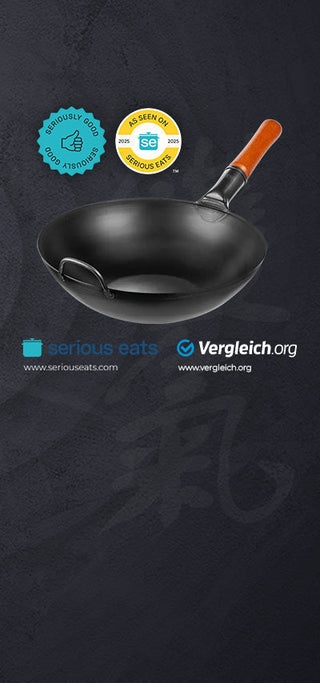 34 cm Black Carbon Steel Wok