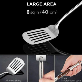 Yosukata 304 stainless steel wok spatula, ladle, and turner