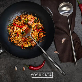 Yosukata 17-inch stainless steel wok spatula and ladle set, alternate view 6
