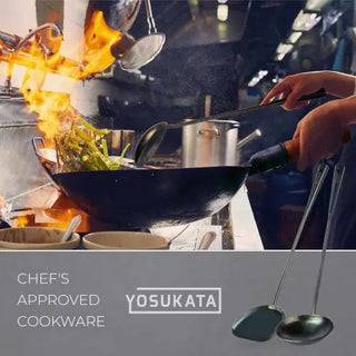 Yosukata carbon steel wok utensil set, alternate product view