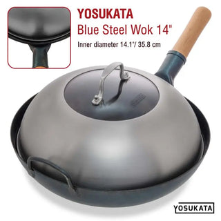 Yosukata 13.6-inch stainless steel wok lid with tempered glass, alternate view 5