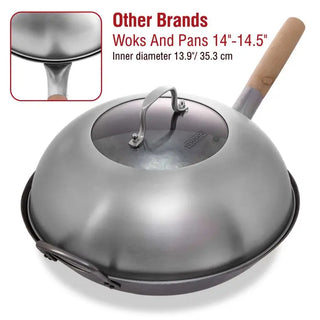 Yosukata 13.6-inch stainless steel wok lid with tempered glass, alternate view 6