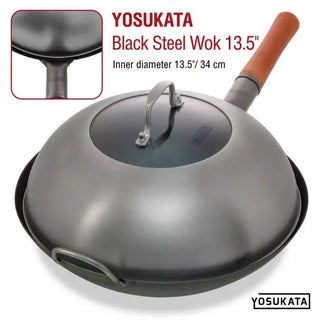 Yosukata 12.8-inch stainless steel wok lid with tempered glass, alternate view 4
