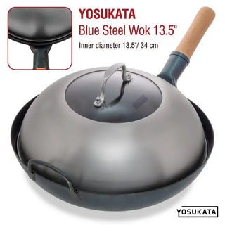 Yosukata 12.8-inch stainless steel wok lid with tempered glass, alternate view 5