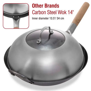 Yosukata 12.8-inch stainless steel wok lid with tempered glass, alternate view 6