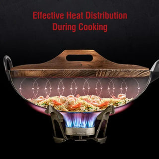 Yosukata 14-inch carbonized wooden wok lid, alternate view 8