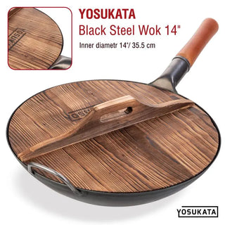 Yosukata 14-inch carbonized wooden wok lid, alternate view 5