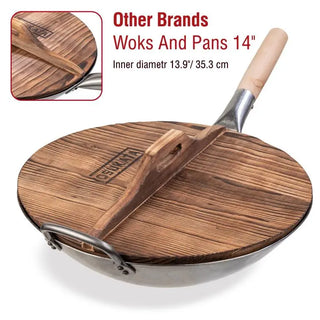 Yosukata 14-inch carbonized wooden wok lid, alternate view 6