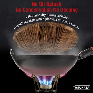 Yosukata 13.5-inch carbonized wooden wok lid, alternate view 6