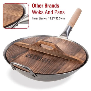 Yosukata 13.5-inch carbonized wooden wok lid, alternate view 5