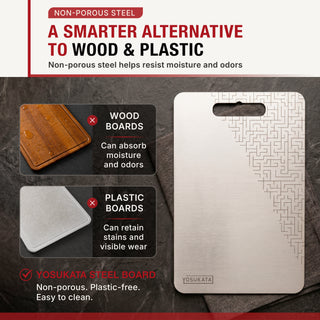Yosukata 37 cm × 25.4 cm Stainless Steel Cutting Board